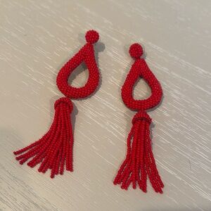 Red beaded Anthropologie earrings